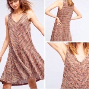 Maeve Asymmetrical Dress in Brown and Tan